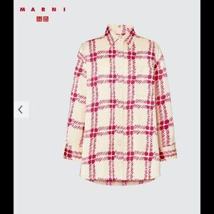 Marni x Uniqlo NWT Oversized Punk & White Shirt Sz XS